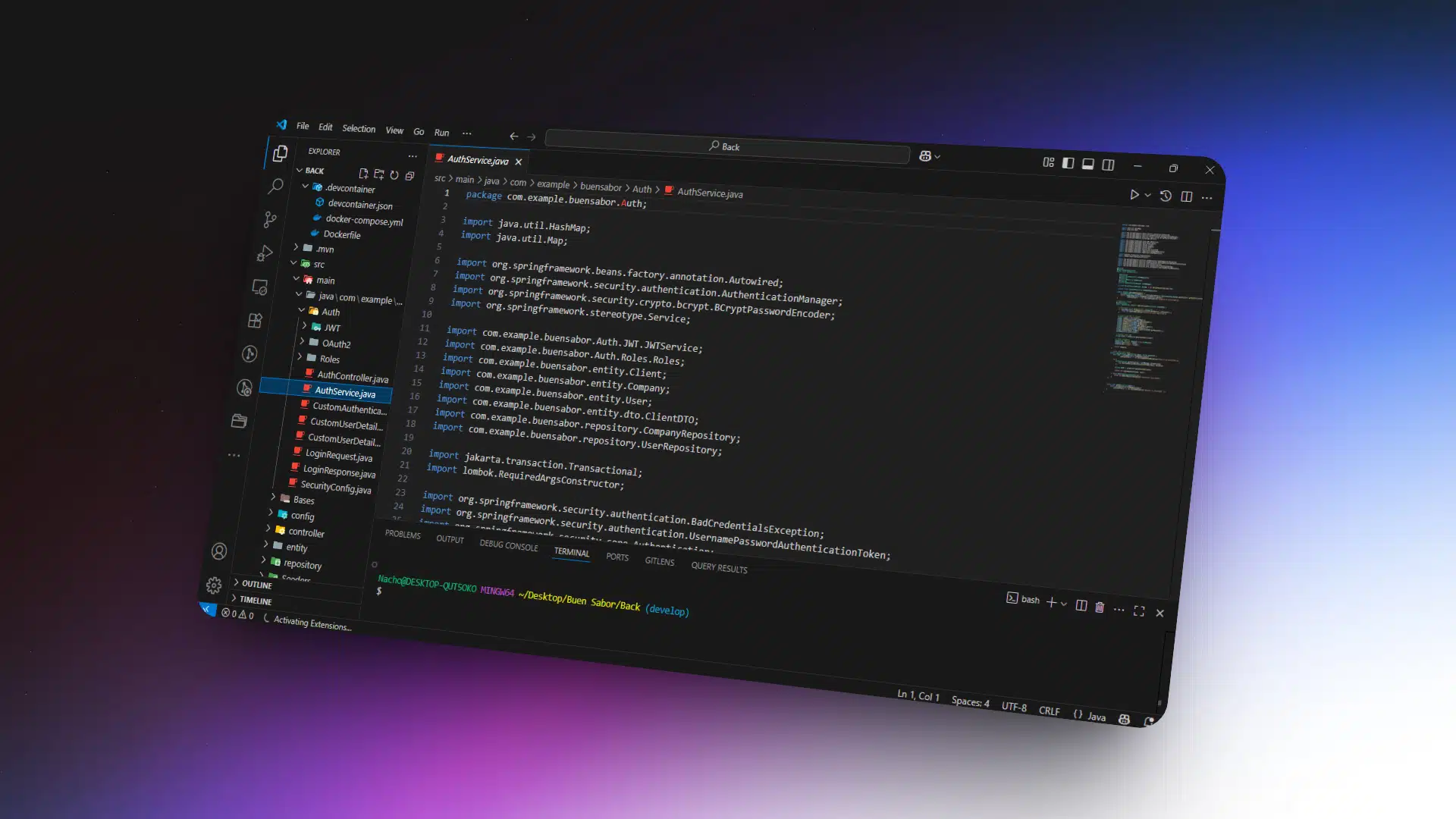 Captura de El Buen Sabor Back-End